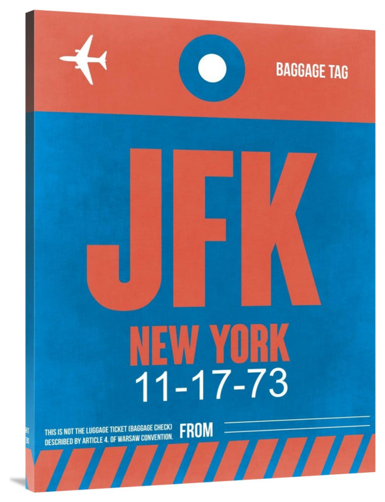"JFK New York Luggage Tag 1" Fine Art Print