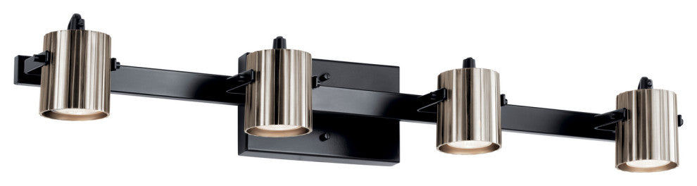 Kichler 52133BK Four Light Rail Light, Black Finish