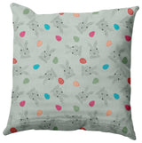 Bunnies and Eggs Easter Decorative Throw Pillow, Breezeway Green, 20x20"