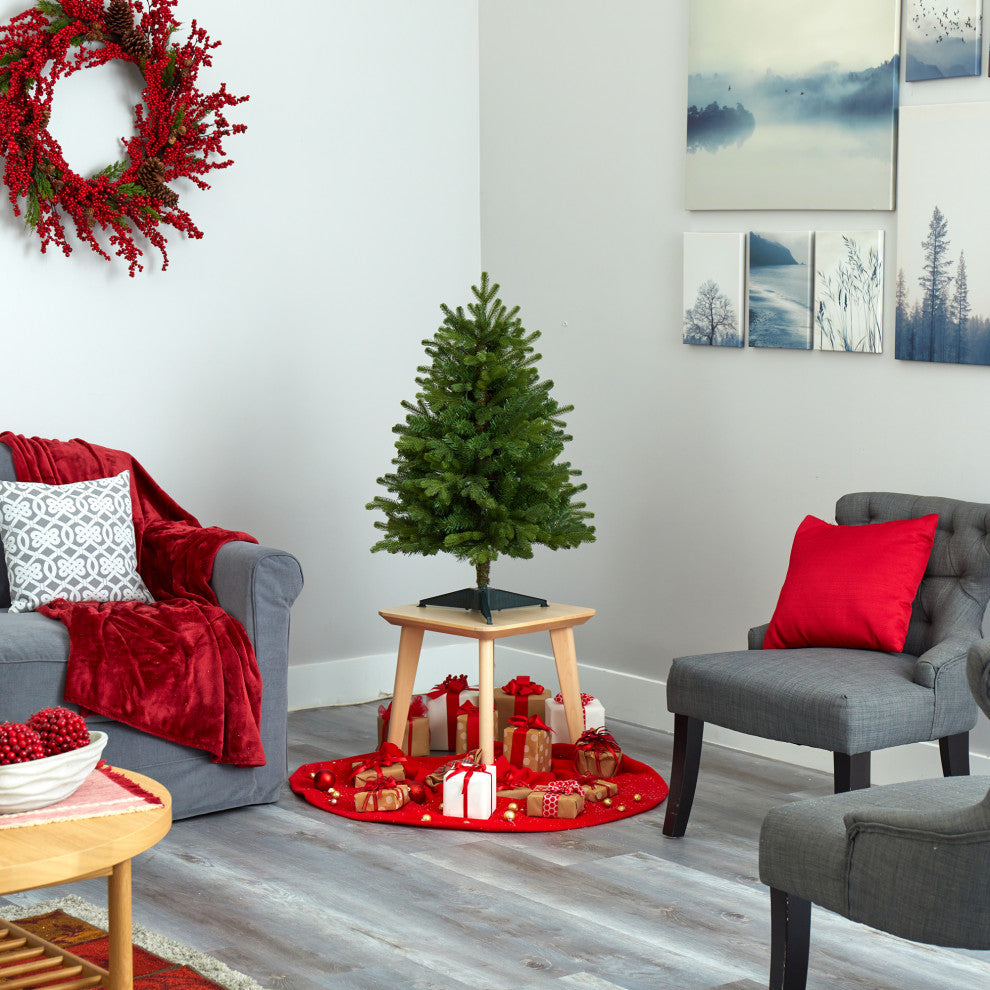 3' Washington Fir Artificial Christmas Tree With 50 Clear Lights