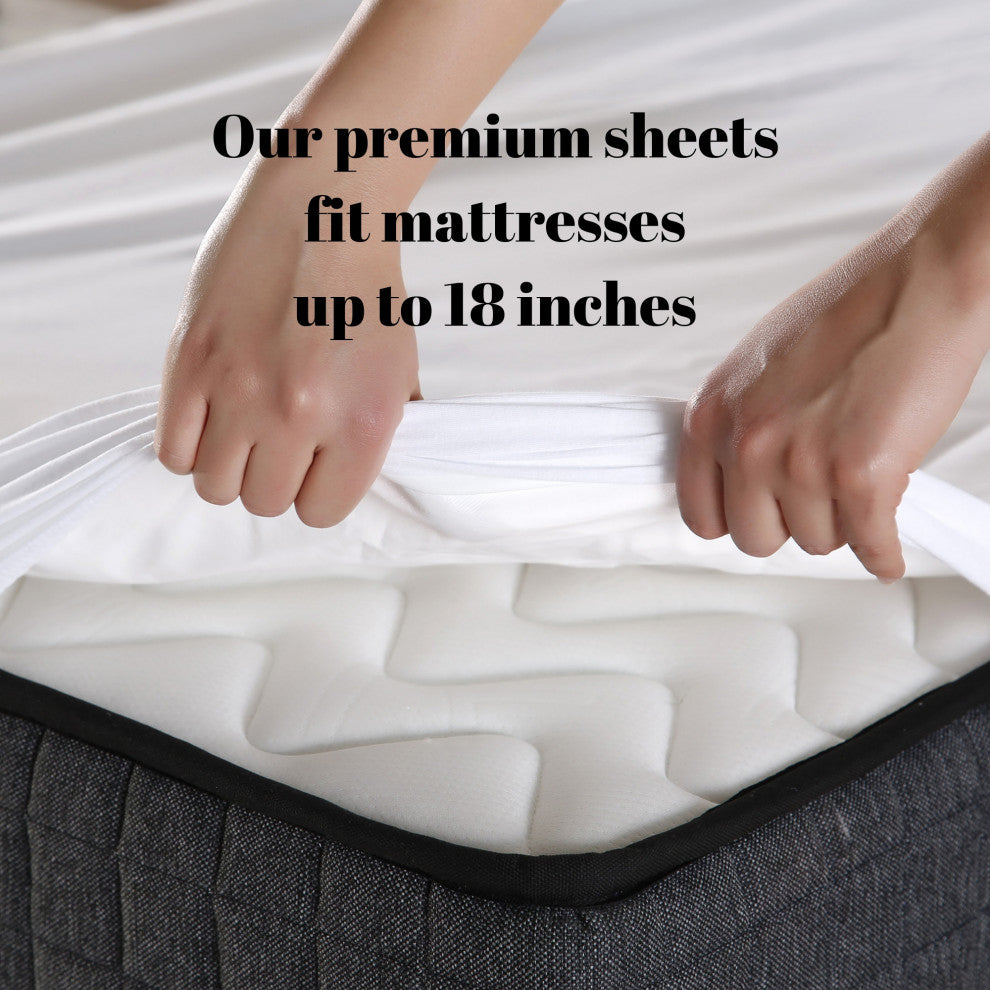 DTY Bedding Premium 4-Piece Sheet Set 100% Bamboo Viscose, Creme, King