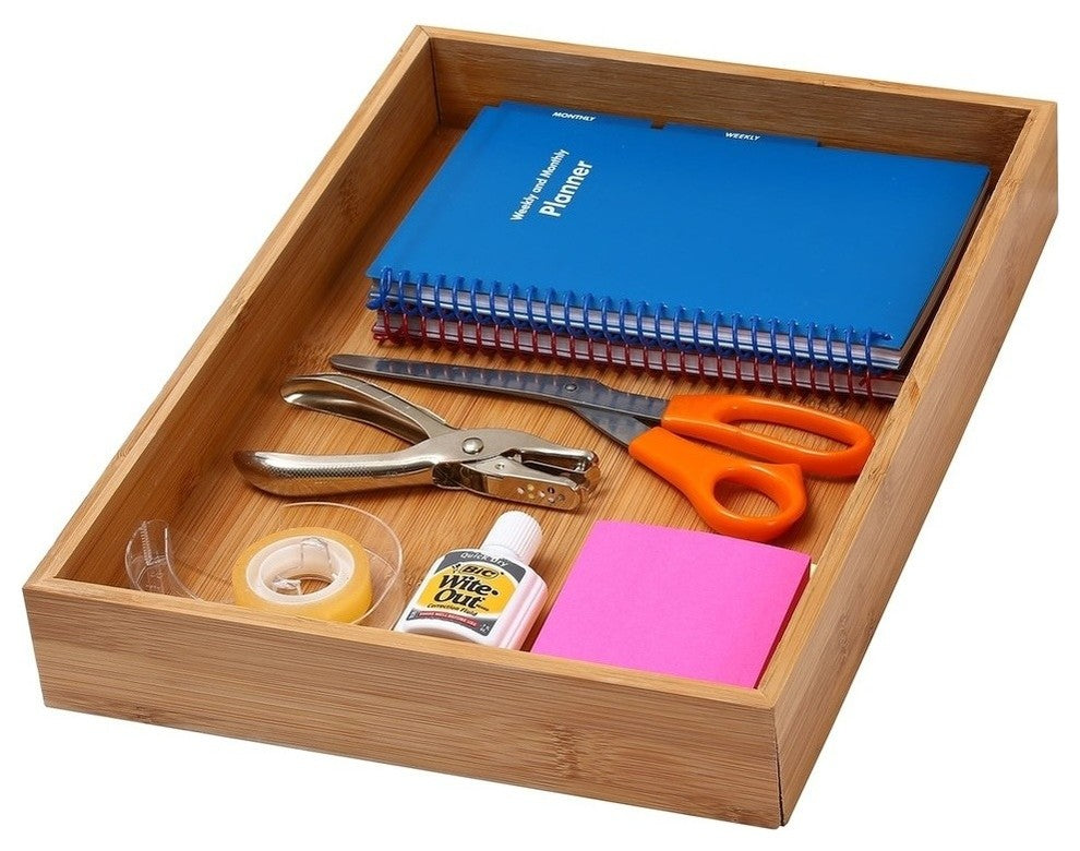 Bamboo Drawer Organizer Box