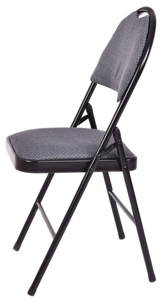 Modern Style Set of 6 Folding Fabric Upholstered Metal Chairs