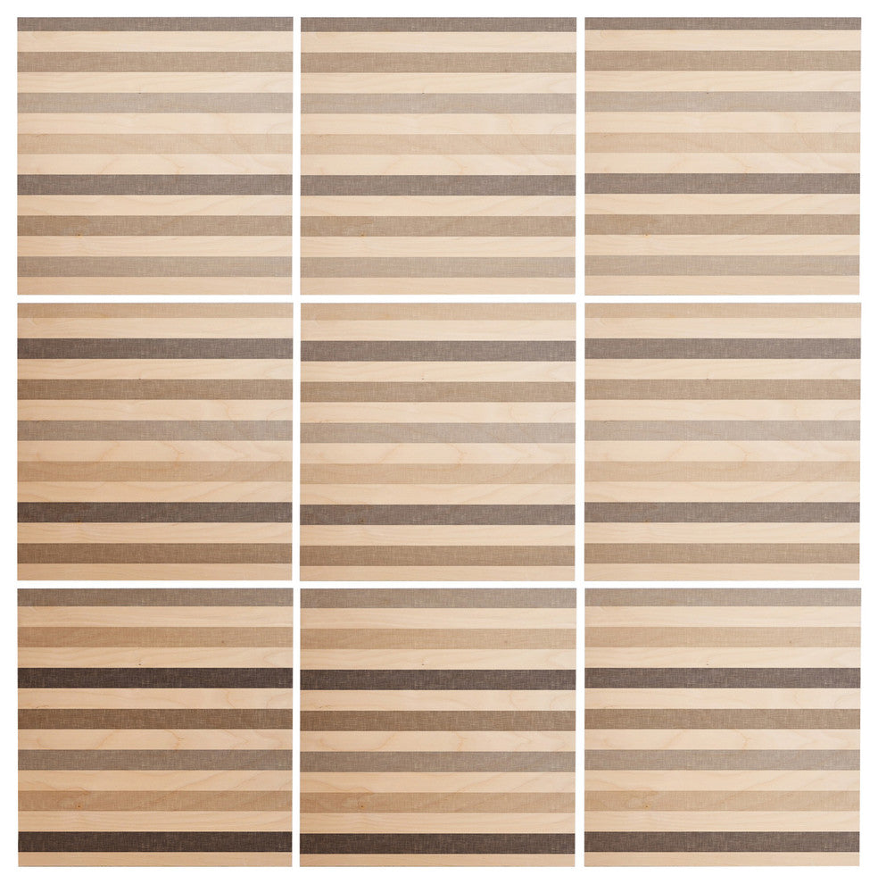 Deny Designs Little Arrow Design Co Mod Neutral Linen Stripes Wood Wall Mural
