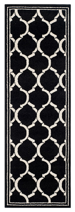 Safavieh Amherst Amt415G Outdoor Rug, Anthracite/Ivory, 9'0" X 12'0"