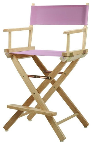 24" Director's Chair, Natural Frame, Pink Canvas