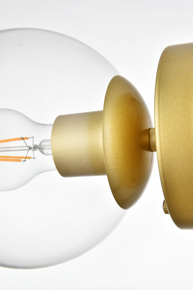 1 Light Brass And Clear Bath Sconce