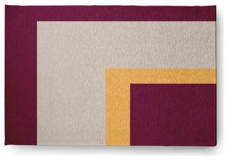 Bold Blocks Modern & Contemporary Chenille Area Rug, Maroon Red, 4'x6'