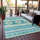 Indoor/Outdoor Phoenix PH3 Teal Machine Washable 5' x 7'6" Rug