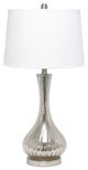 Lalia Home Speckled Mercury Tear Drop Table Lamp With White Fabric Shade