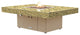 Rectangular Fire Pit Table, 48x36, Natural Gas, Santa Cecillia Top, Beige