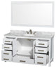 Wyndham WCS141460SWHCMUNOM58 White 60 Inch Bathroom Vanity with Mirror