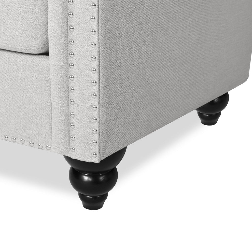 Spencer Tufted Chesterfield Fabric 3 Seater Sofa