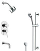 Contemporary Round Tub and Rain Shower Faucet With Slide Rail
