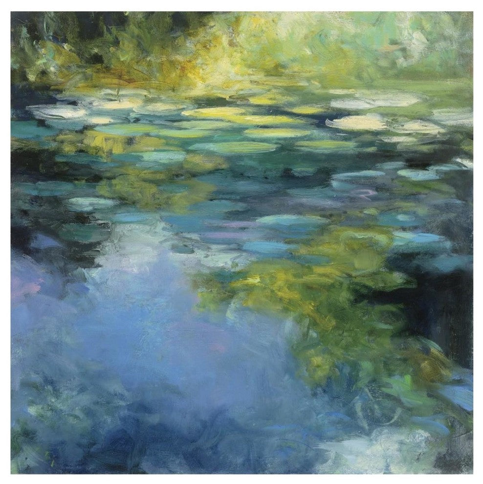 "Water Lilies III" Digital Paper Print by Julia Purinton, 32"x32"