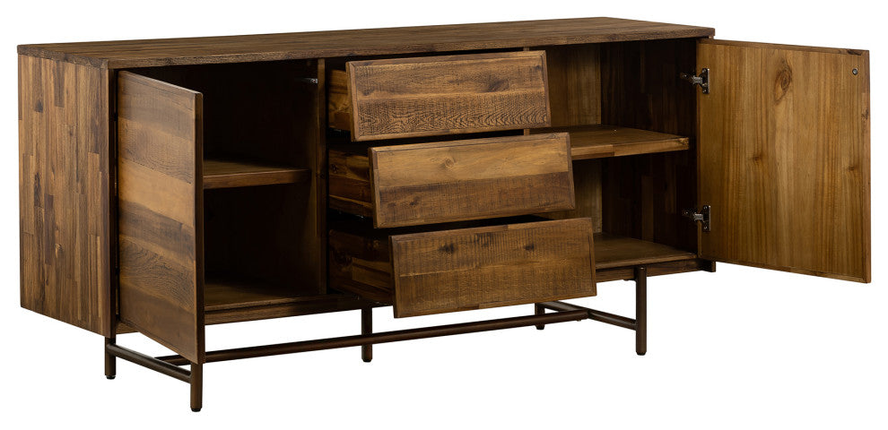 Superb Rustic Oak Buffet Cabinet
