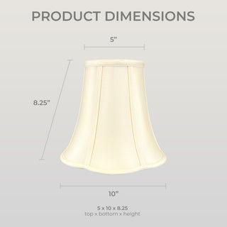 Royal Designs Bottom Scalloped Bell Lamp Shade, Eggshell, 5x10x8.25, Single