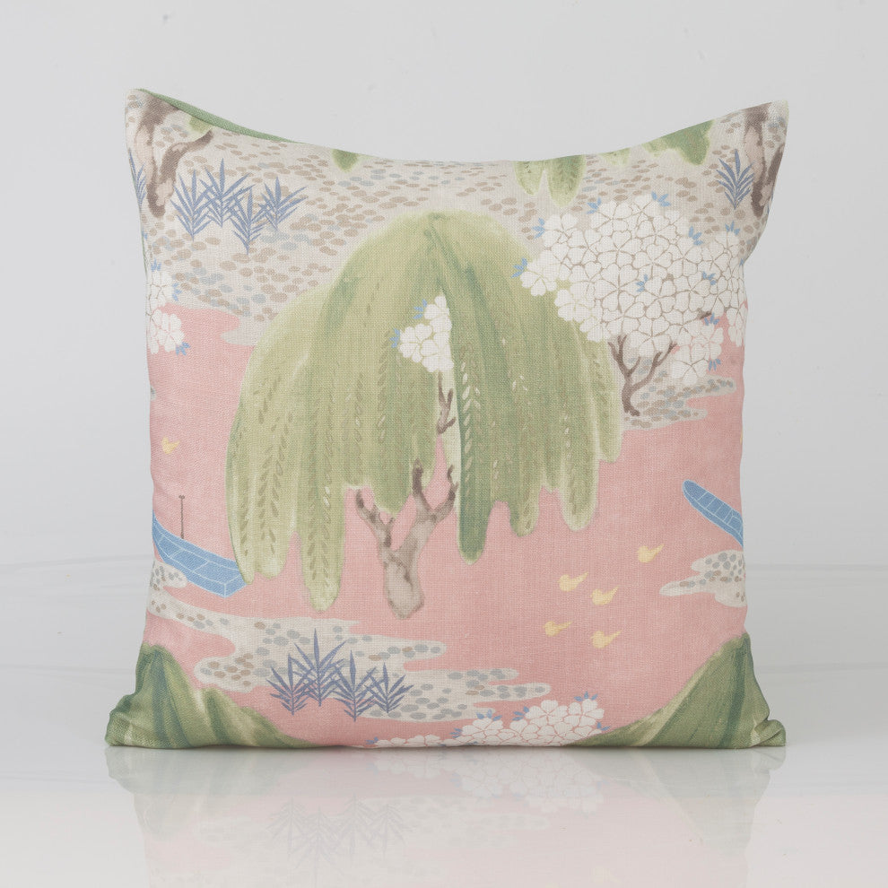 Willow Tree Pillow Cover, Thibaut Fabric, 18x18