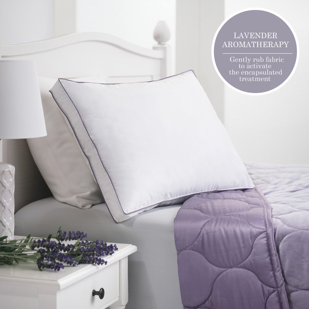 Lavender Aroma Infusion Down-Alternative Cotton Pillow, Standard