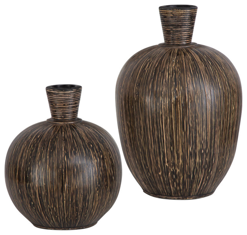Uttermost Islander Black Vases S/2