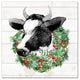 Christmas Cow 16x16 Canvas Wall Art