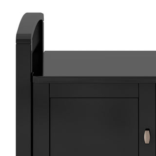 Warm Shaker Solid Wood 44" Rustic Entryway Storage Bench, Black