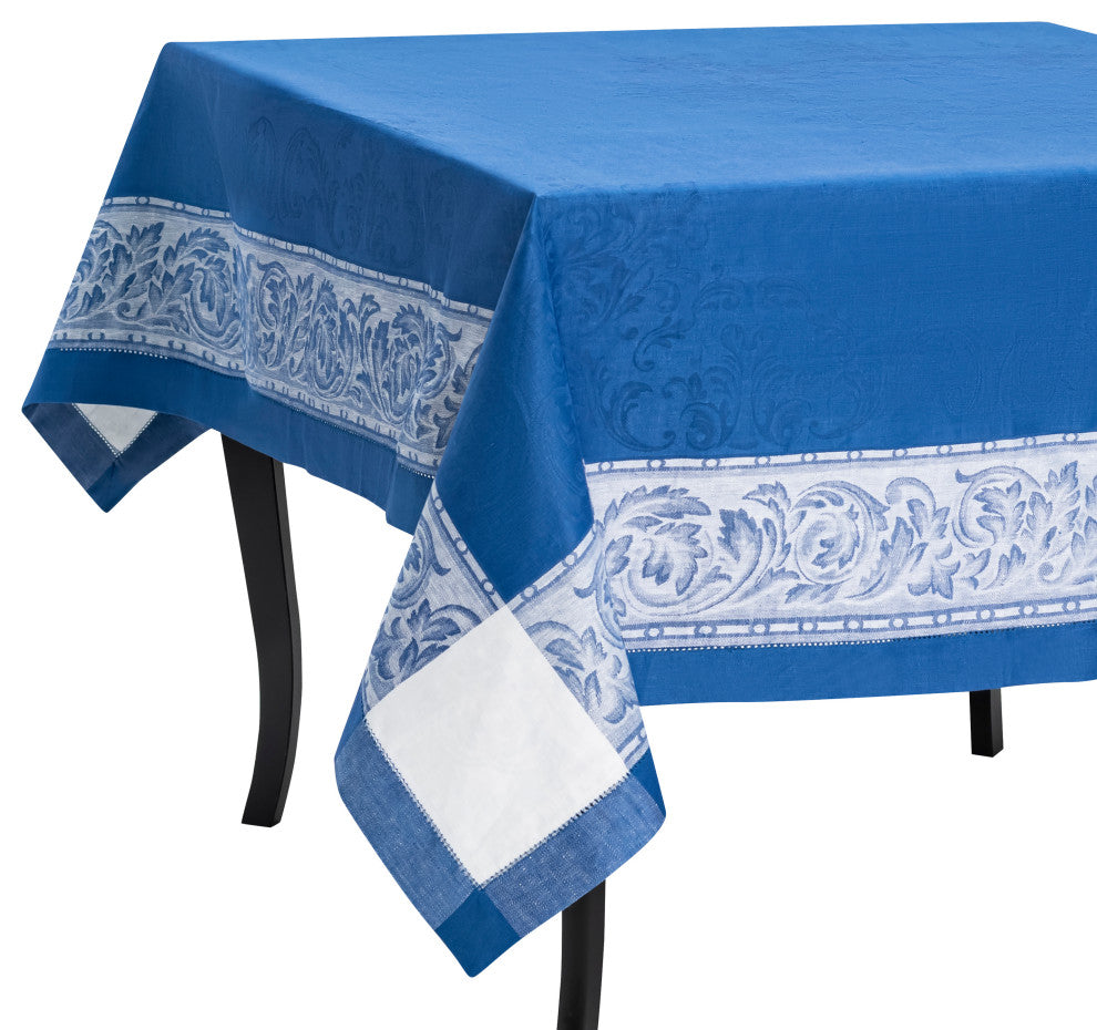 French Home Linen 71"x71" Paris Tablecloth, French Blue