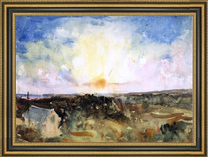 Charles Webster Hawthorne Sunset Spendor Framed Premium Canvas Print, 16"x24"