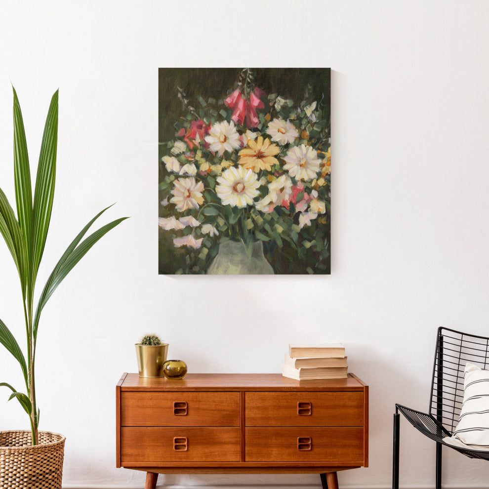 Florals On Black 20 x 24 Canvas Wall Art