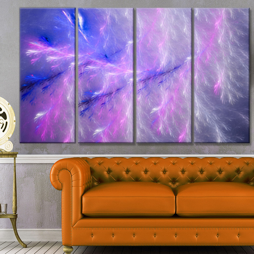 Mystic Blue Thunder Sky, Abstract Canvas Art Print, 48"x28", 4 Panels
