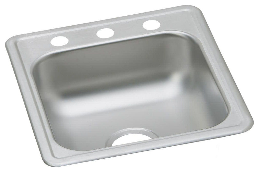 Elkay D11721 Dayton 17" Drop In Single Basin Stainless Steel Bar - 3 Faucet