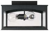 Burton Three Light Outdoor Flush Mount, Black