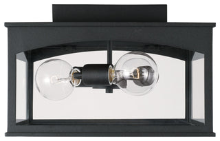 Burton Three Light Outdoor Flush Mount, Black