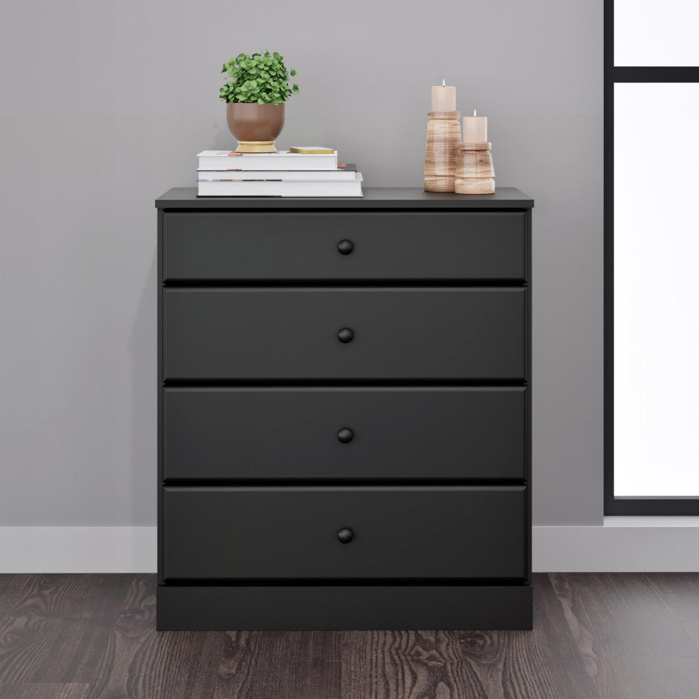 Prepac Astrid 4 Drawer Chest in Black
