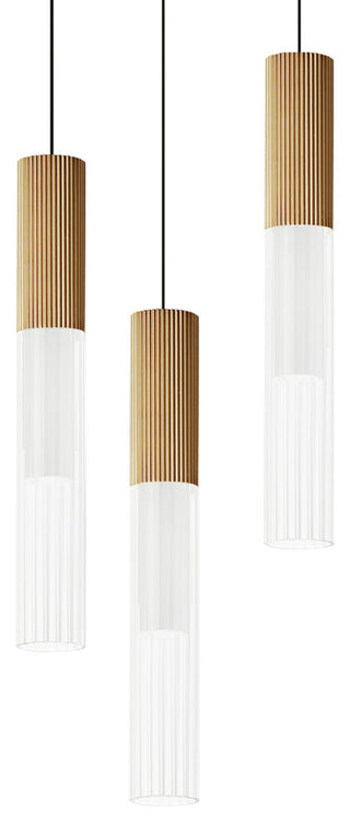 ET2 E11013 Reeds 3 Light 12"W LED Suspension Multi Light Pendant - Gold