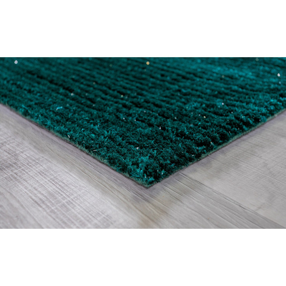 2" x 8" Teal Modern Shimmery Runner Rug
