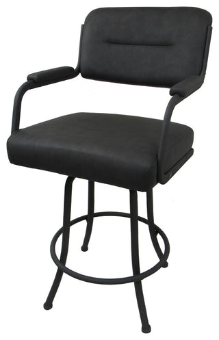 Swivel Counter Metal Bar Stool, Grey Vinyl - Grey, 26"