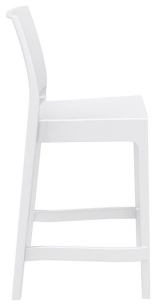 Home Square Resin 29.5" Barstool in White - Set of 2