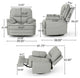 GDF Studio Laurent Leather Swivel Power Recliner, Light Gray/Black