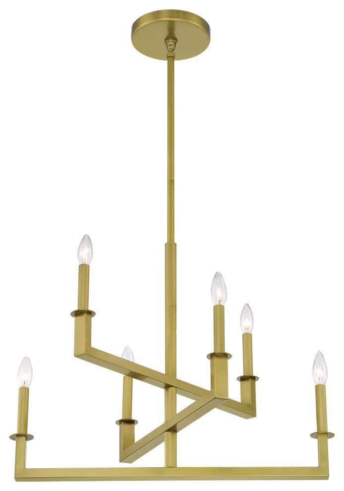 Crystorama DNT-6026-AG Dante 6-Light Aged Brass Chandelier