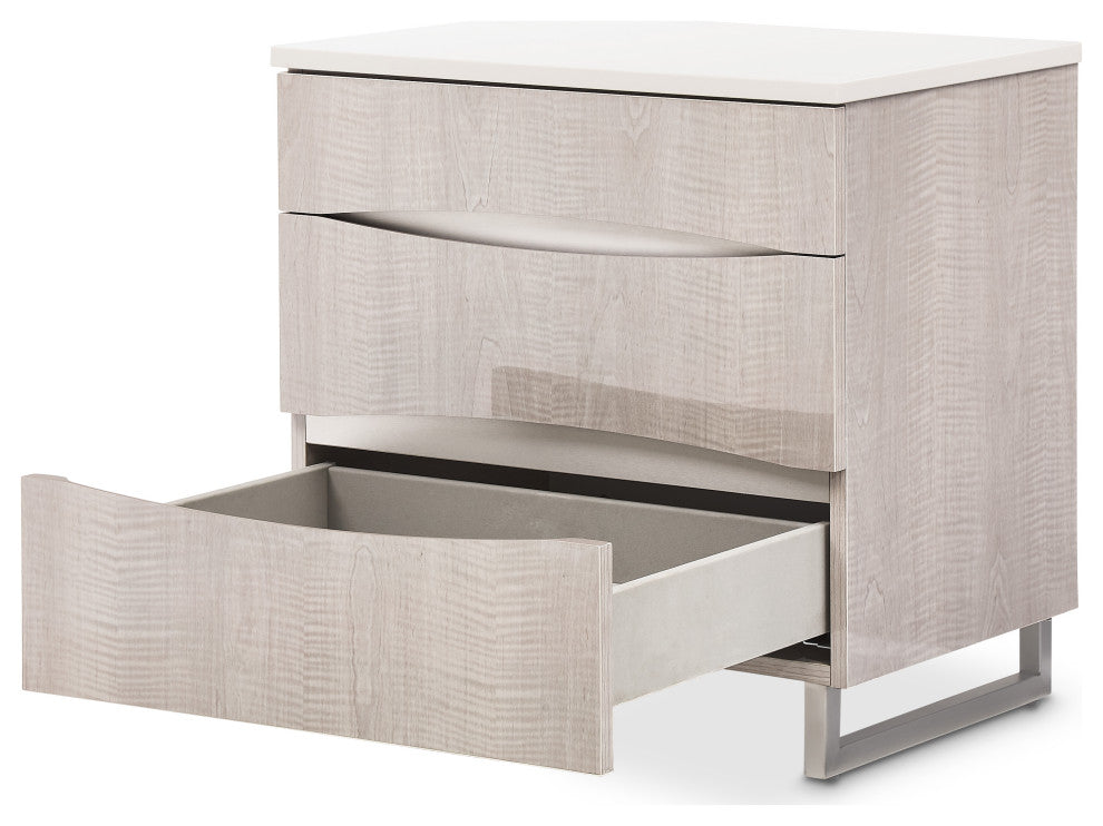 Marin 3-Drawer Nightstand - Greige