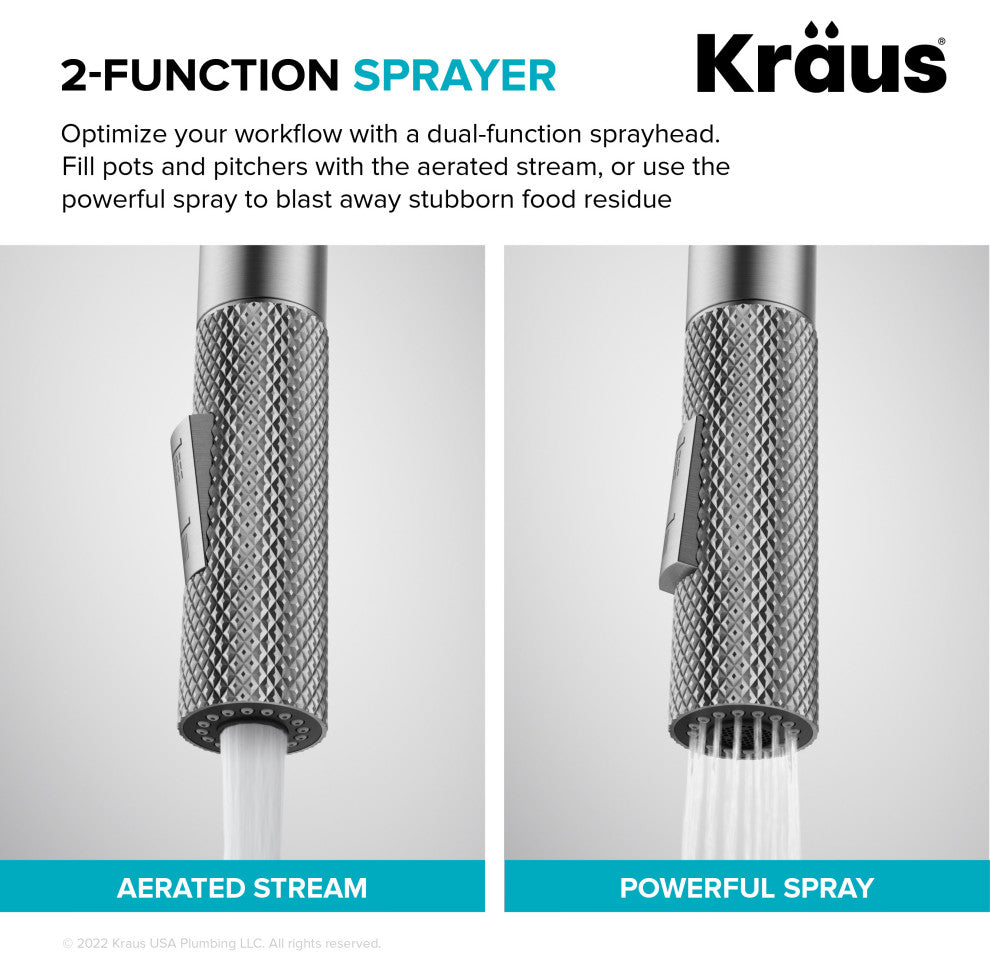 Urbix Bridge Kitchen Faucet, Spot Free Stainless Steel, Kpf-3126sfs