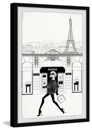 "Chic City Walk" Framed Painting Print, 12x18