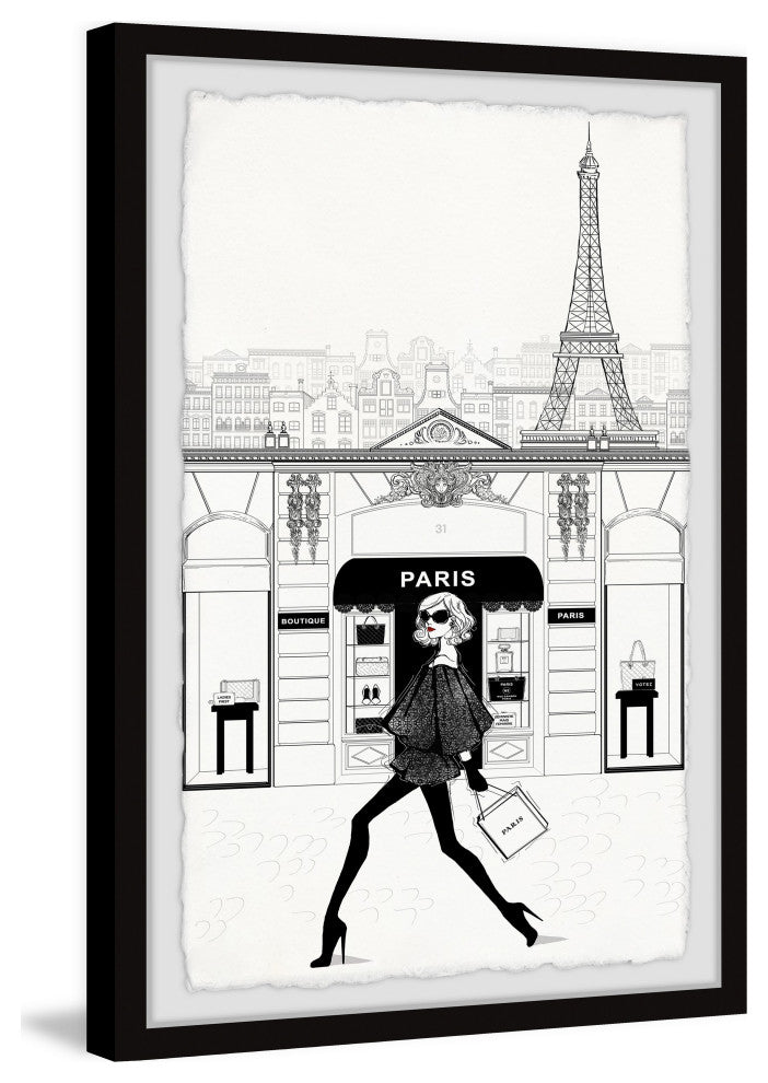 "Chic City Walk" Framed Painting Print, 12x18