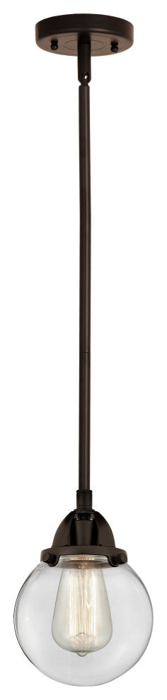 Beacon Mini Pendant, Oil Rubbed Bronze, Clear, Clear