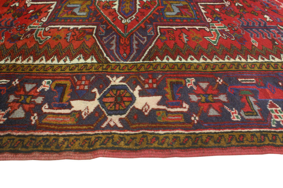 Fine Vintage Distressed Wilfred Rust/Navy Rug, 8'1x11'2