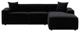 Olafur Sectional, Black, Right Arm Facing