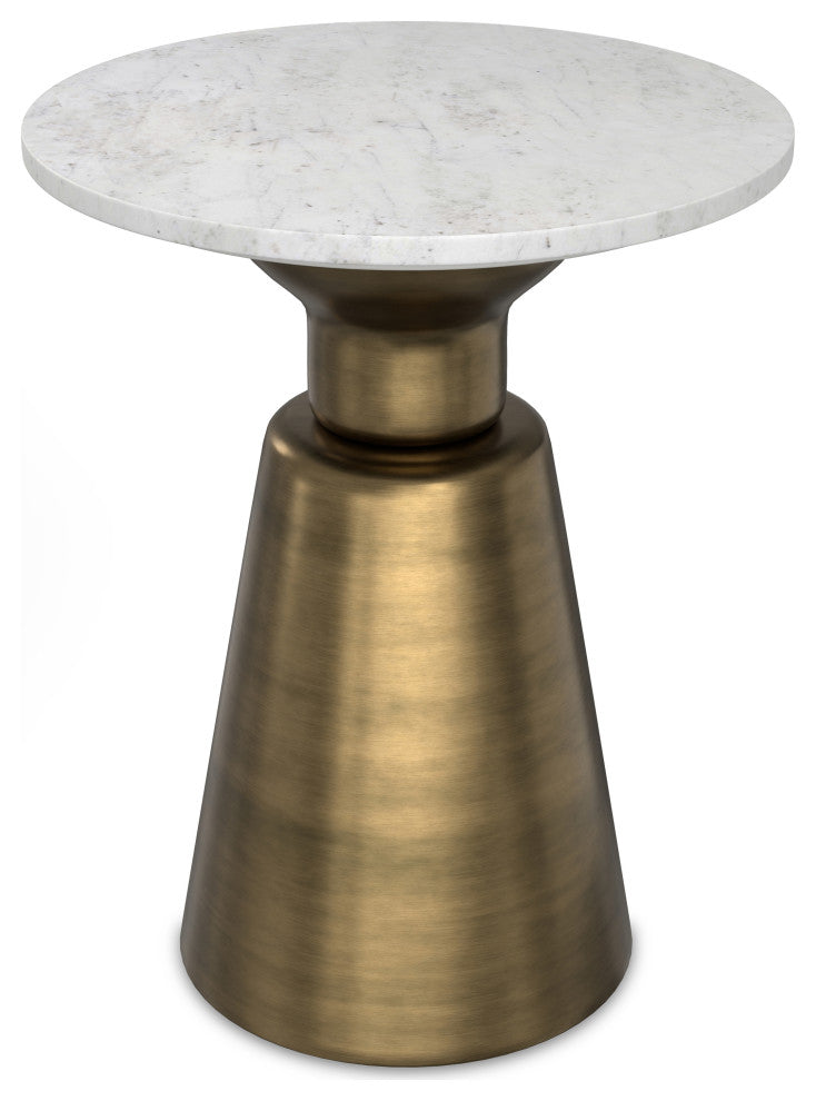 Leyla Side Table, Antique Brass