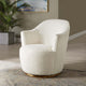 Armchair Swivel Accent Chair, White, Fabric, Modern, Lounge Hotel Hospitality