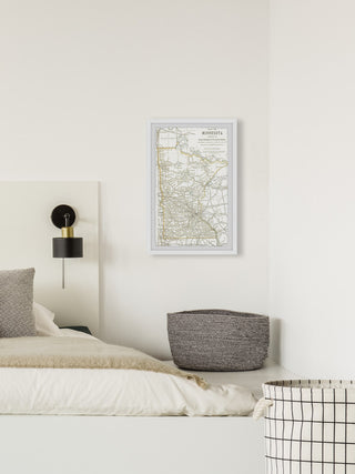 "Minnesota Outline" Framed Painting Print, 24x36